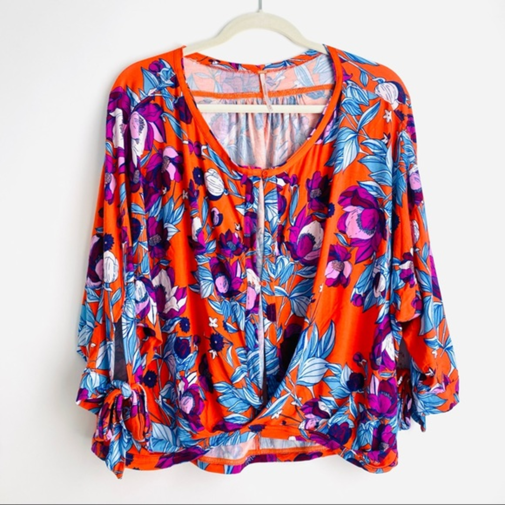 FREE PEOPLE Colorful Tropical/Floral Top - Size‎ Medium